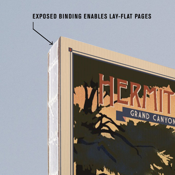 Lined 6x9 Journal, Grand Canyon National Park, Arizona, Hermits Rest, Lithograph National Park Series, Lay Flat, 193 Pages, FSC paper Home Lantern Press