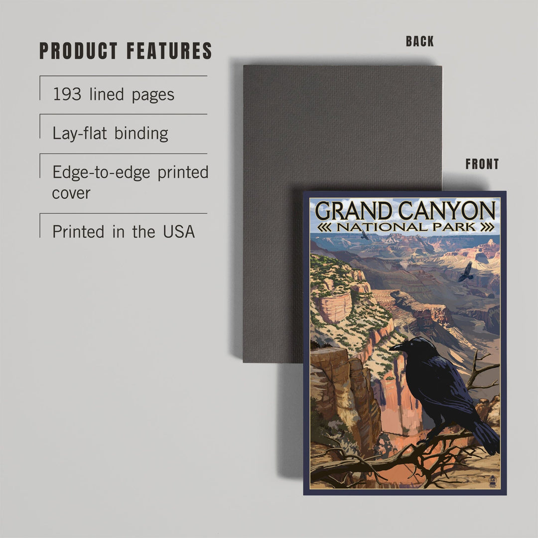 Lined 6x9 Journal, Grand Canyon National Park, Arizona, Ravens at South Rim, Lay Flat, 193 Pages, FSC paper Home Lantern Press