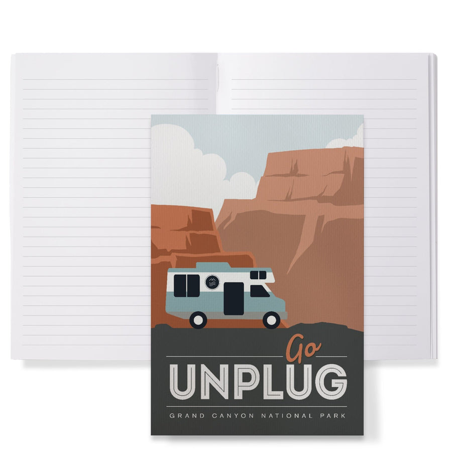 Lined 6x9 Journal, Grand Canyon National Park, Go Unplug, Retro RV, Lay Flat, 193 Pages, FSC paper Home Lantern Press