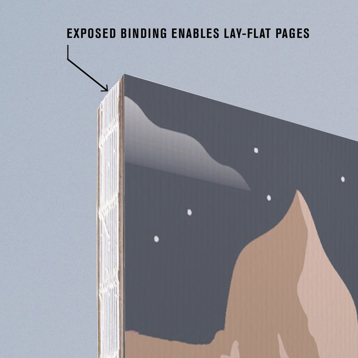 Lined 6x9 Journal, Grand Teton National Park, Time To Roam, Bison and Calf, Night Scene, Lay Flat, 193 Pages, FSC paper Home Lantern Press