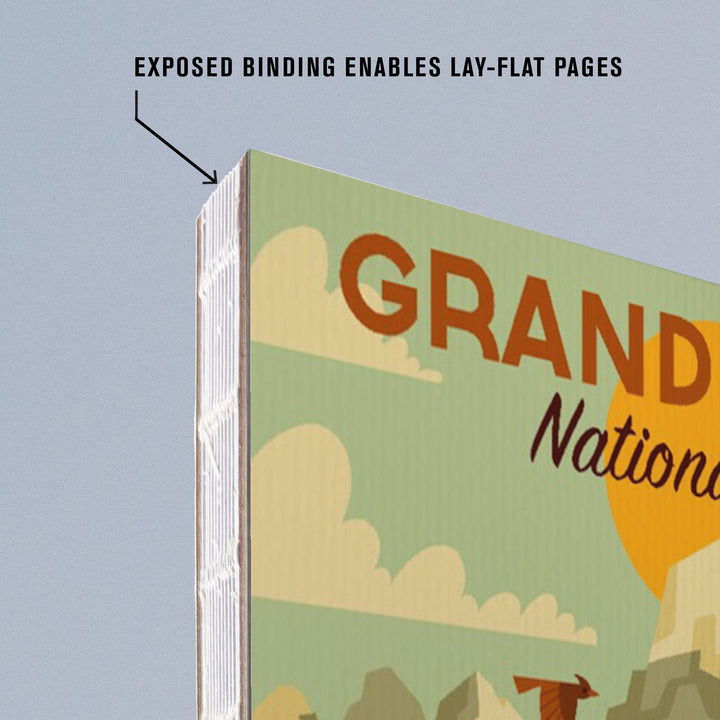 Lined 6x9 Journal, Grand Teton National Park, Wyoming, Geometric National Park Collection, Lay Flat, 193 Pages, FSC paper Home Lantern Press