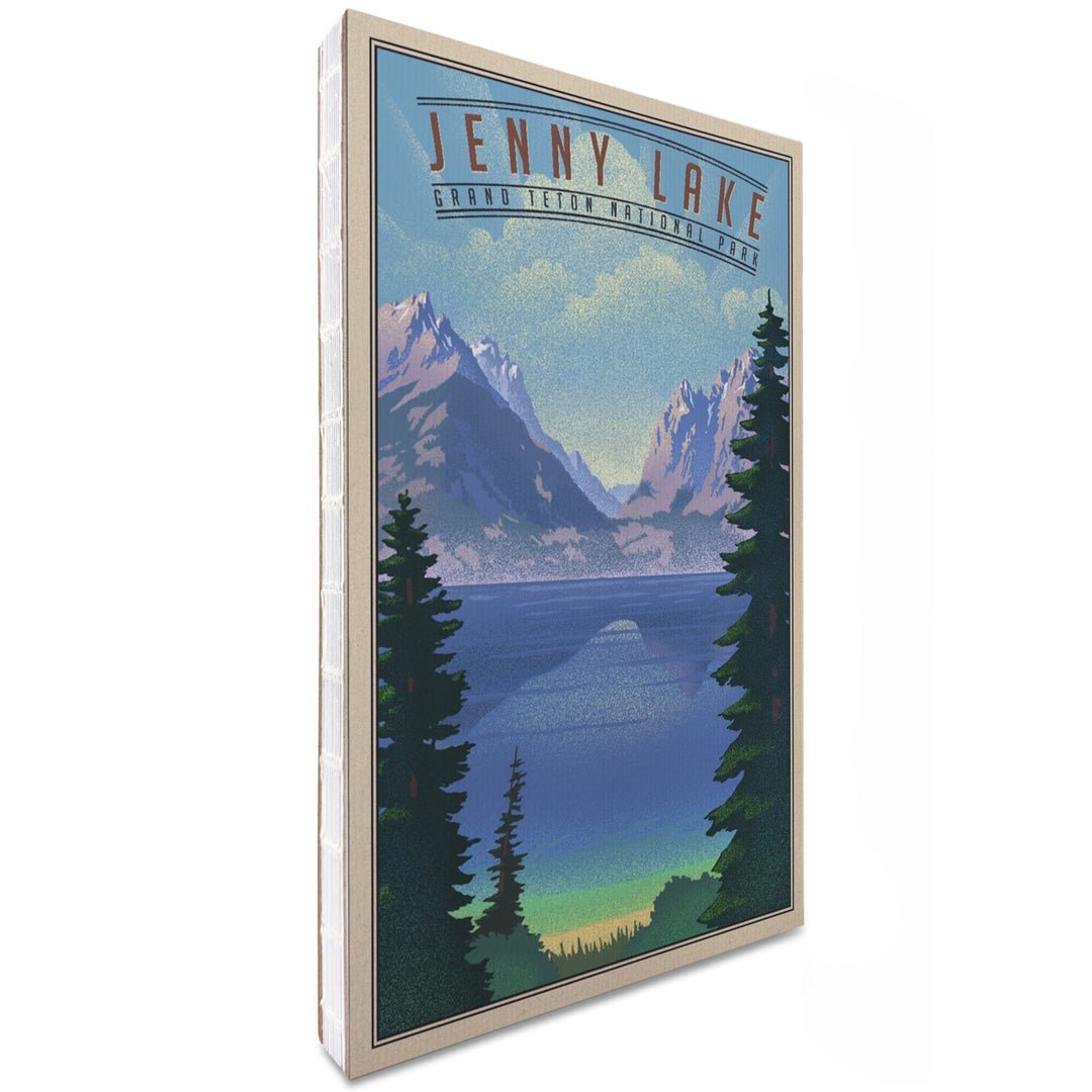 Lined 6x9 Journal, Grand Teton National Park, Wyoming, Jenny Lake, Lithograph National Park Series, Lay Flat, 193 Pages, FSC paper Home Lantern Press
