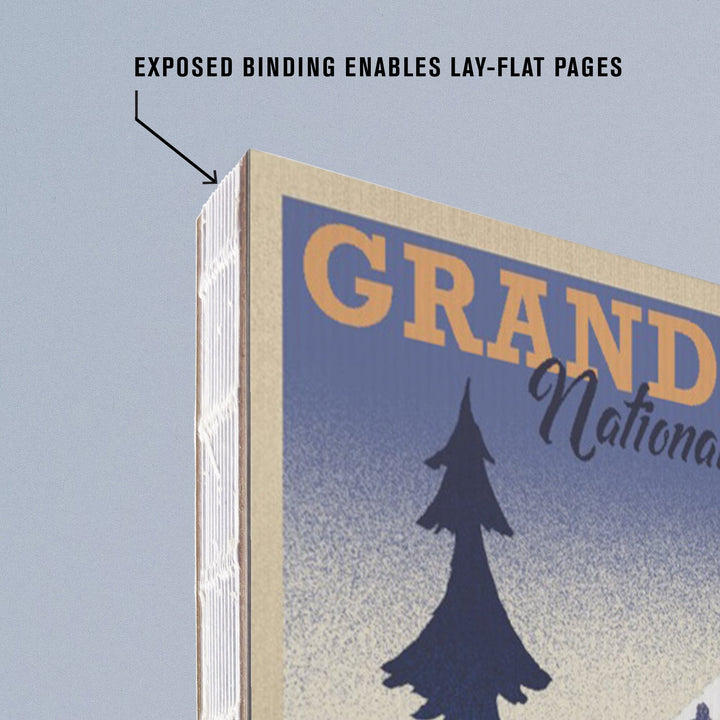 Lined 6x9 Journal, Grand Teton National Park, Wyoming, Lithograph, Lay Flat, 193 Pages, FSC paper Home Lantern Press