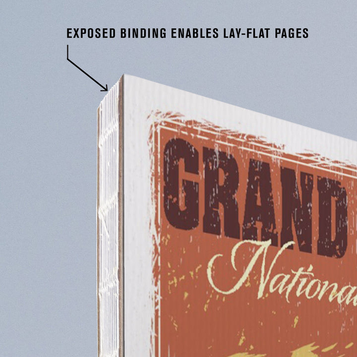 Lined 6x9 Journal, Grand Teton National Park, Wyoming, Mountain View and Elk, Distressed, Lay Flat, 193 Pages, FSC paper Home Lantern Press