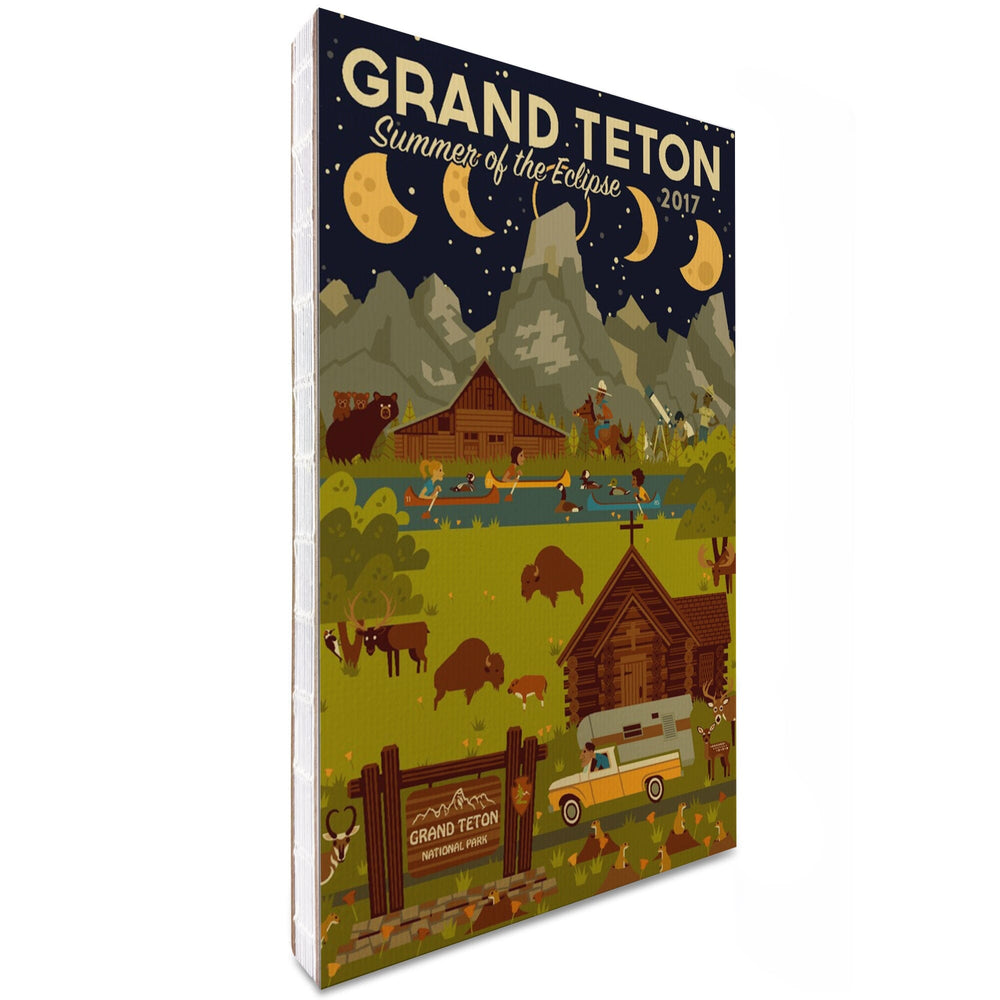 Lined 6x9 Journal, Grand Teton National Park, Wyoming, Summer of the Eclipse, Geometric, Lay Flat, 193 Pages, FSC paper Home Lantern Press