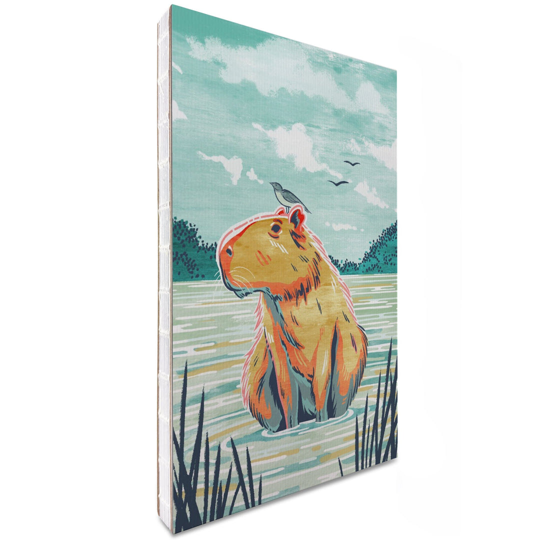 Lined 6x9 Journal, Graphic Pastel, Capybara, Lay Flat, 193 Pages, FSC paper Home Lantern Press