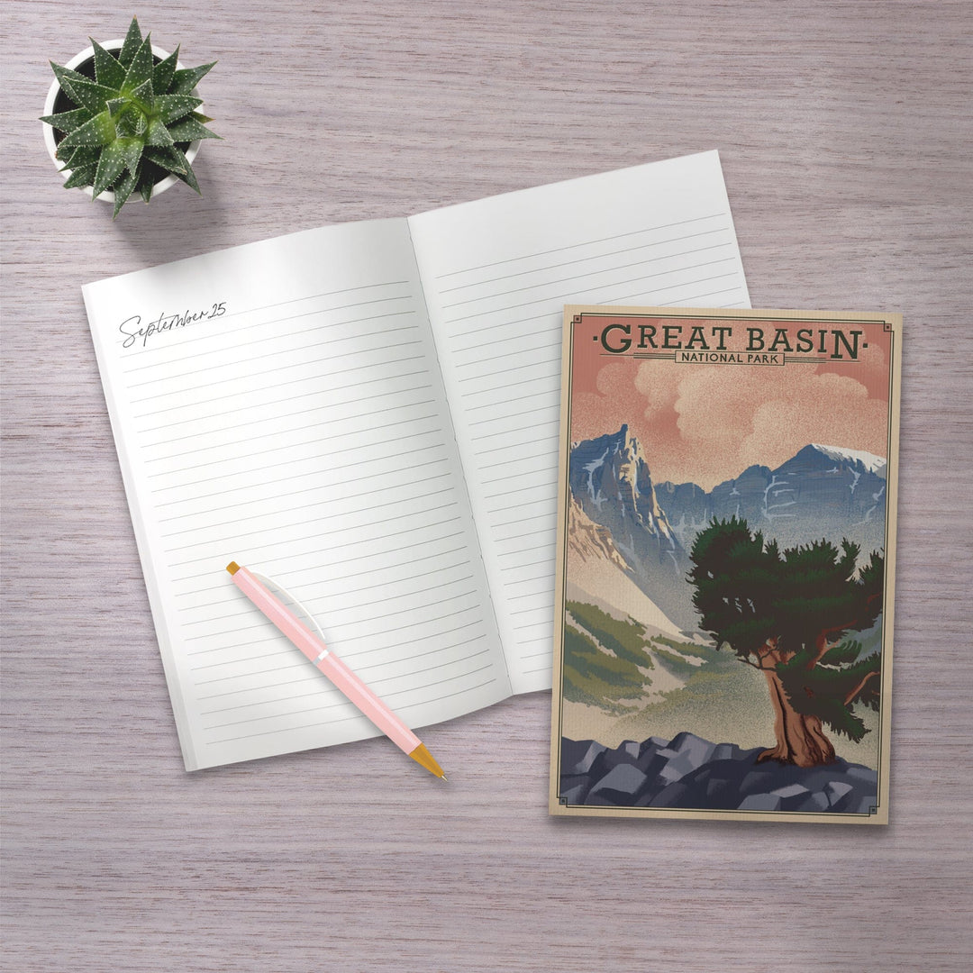 Lined 6x9 Journal, Great Basin National Park, Nevada, Lithograph National Park Series, Lay Flat, 193 Pages, FSC paper Home Lantern Press