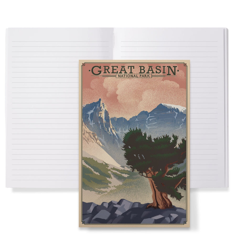 Lined 6x9 Journal, Great Basin National Park, Nevada, Lithograph National Park Series, Lay Flat, 193 Pages, FSC paper Home Lantern Press