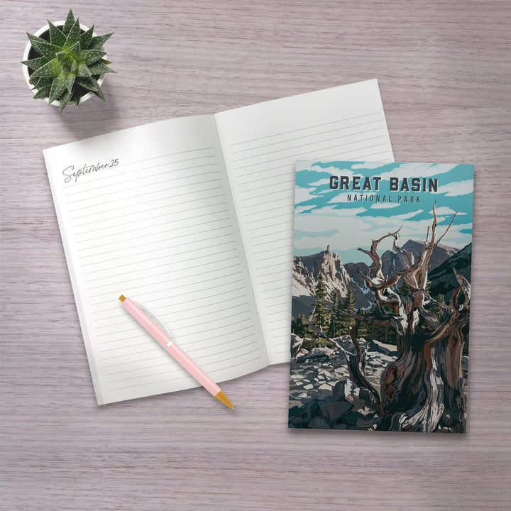 Lined 6x9 Journal, Great Basin National Park, Nevada, Painterly National Park Series, Lay Flat, 193 Pages, FSC paper Home Lantern Press