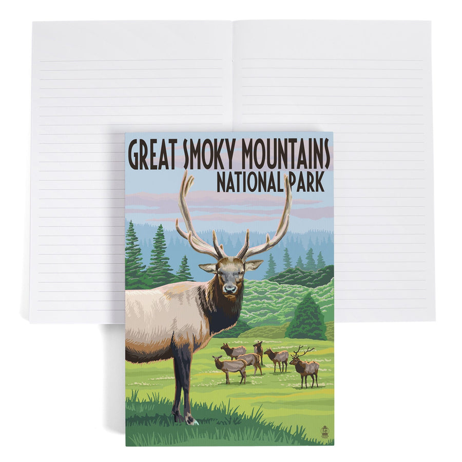 Lined 6x9 Journal, Great Smoky Mountains National Park, Elk Herd, Lay Flat, 193 Pages, FSC paper Home Lantern Press