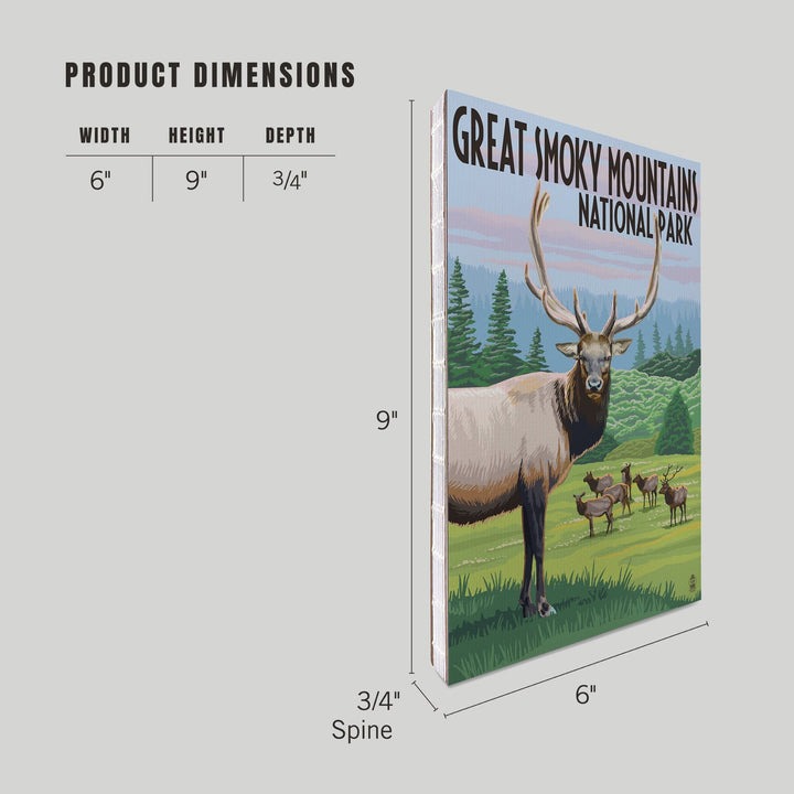 Lined 6x9 Journal, Great Smoky Mountains National Park, Elk Herd, Lay Flat, 193 Pages, FSC paper Home Lantern Press