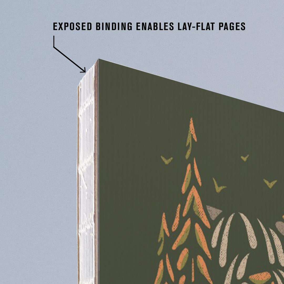 Lined 6x9 Journal, Great Smoky Mountains National Park, North Carolina, Distressed Vector, Lay Flat, 193 Pages, FSC paper Home Lantern Press