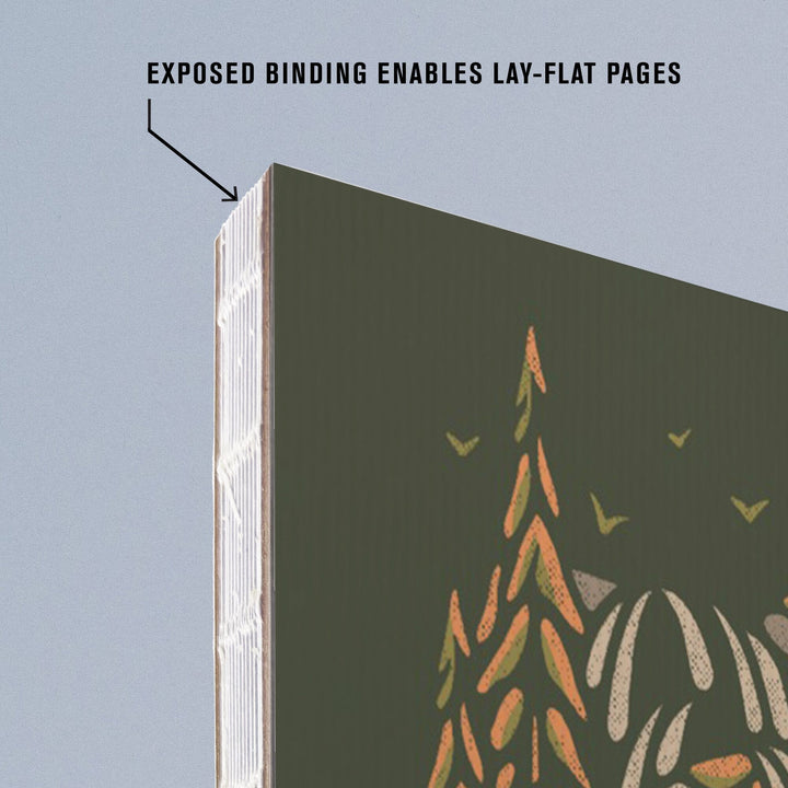 Lined 6x9 Journal, Great Smoky Mountains National Park, North Carolina, Distressed Vector, Lay Flat, 193 Pages, FSC paper Home Lantern Press