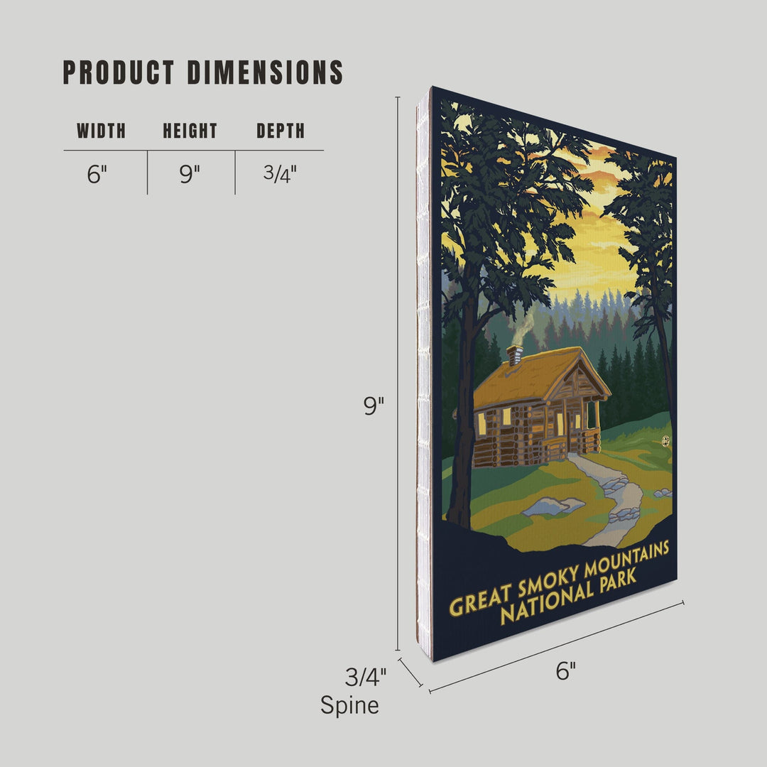 Lined 6x9 Journal, Great Smoky Mountains National Park, Tennessee, Cabin in the Woods, Lay Flat, 193 Pages, FSC paper Home Lantern Press