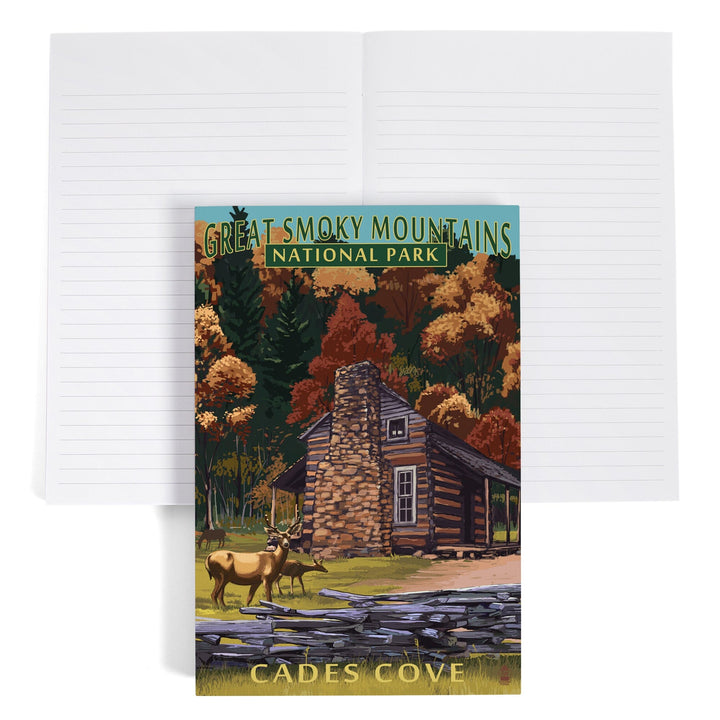 Lined 6x9 Journal, Great Smoky Mountains National Park, Tennessee, Cades Cove and John Oliver Cabin Press, Lay Flat, 193 Pages, FSC paper Home Lantern Press