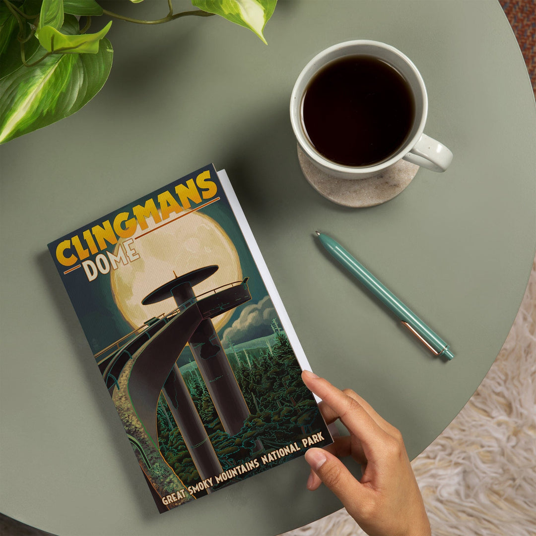 Lined 6x9 Journal, Great Smoky Mountains National Park, Tennessee, Clingmans Dome and Moon, Lay Flat, 193 Pages, FSC paper Home Lantern Press