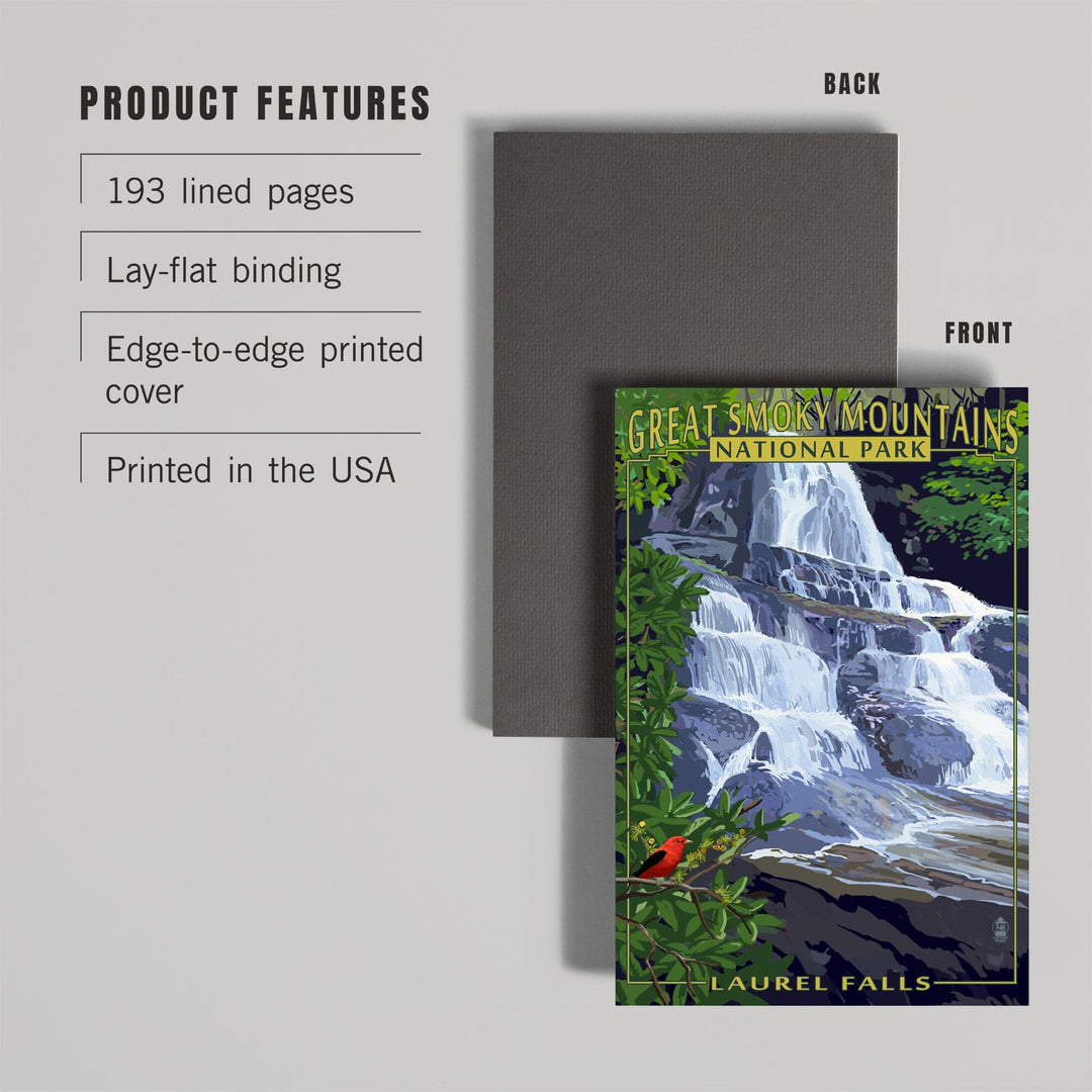 Lined 6x9 Journal, Great Smoky Mountains National Park, Tennessee, Laurel Falls, Lay Flat, 193 Pages, FSC paper Home Lantern Press