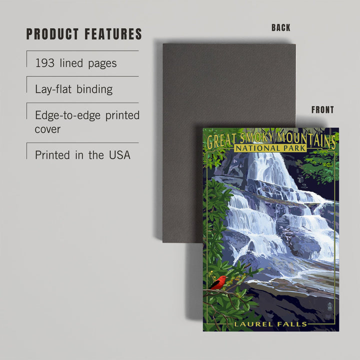 Lined 6x9 Journal, Great Smoky Mountains National Park, Tennessee, Laurel Falls, Lay Flat, 193 Pages, FSC paper Home Lantern Press
