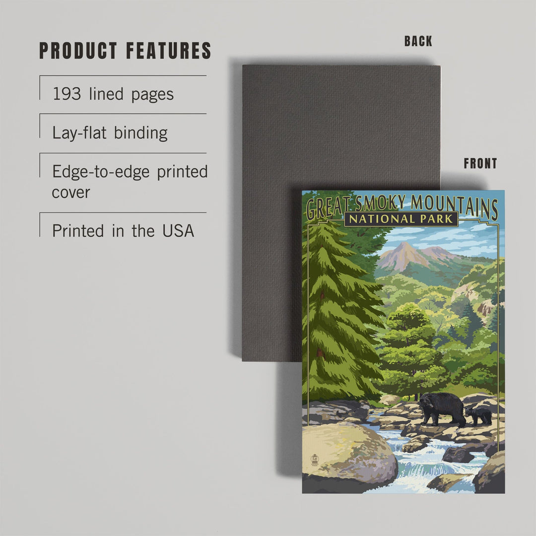 Lined 6x9 Journal, Great Smoky Mountains National Park, Tennessee, Leconte Creek and Bear Family Press, Lay Flat, 193 Pages, FSC paper Home Lantern Press