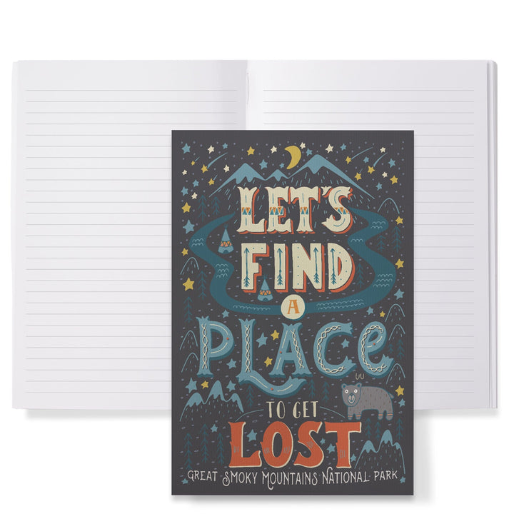 Lined 6x9 Journal, Great Smoky Mountains National Park, Tennessee, Let's Find a Place to Get Lost Press, Lay Flat, 193 Pages, FSC paper Home Lantern Press