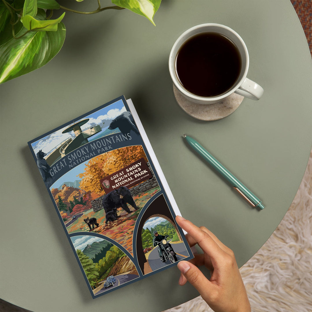 Lined 6x9 Journal, Great Smoky Mountains National Park, Tennessee, Montage, Lay Flat, 193 Pages, FSC paper Home Lantern Press