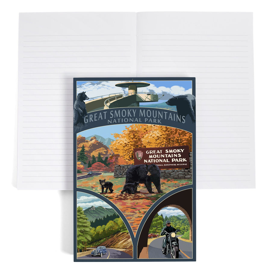 Lined 6x9 Journal, Great Smoky Mountains National Park, Tennessee, Montage, Lay Flat, 193 Pages, FSC paper Home Lantern Press