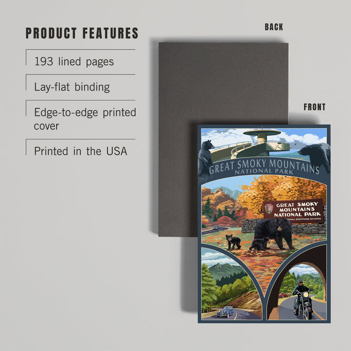 Lined 6x9 Journal, Great Smoky Mountains National Park, Tennessee, Montage, Lay Flat, 193 Pages, FSC paper Home Lantern Press