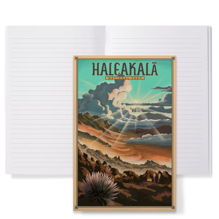 Lined 6x9 Journal, Haleakalā National Park, Lithograph National Park Series, Lay Flat, 193 Pages, FSC paper Home Lantern Press