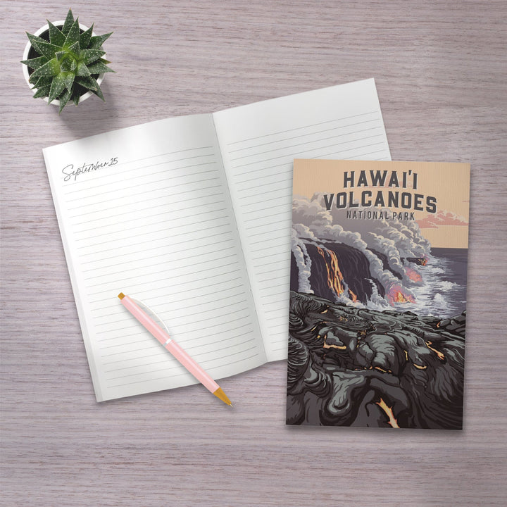 Lined 6x9 Journal, Hawaii Volcanoes National Park, Hawaii, Painterly National Park Series, Lay Flat, 193 Pages, FSC paper Home Lantern Press
