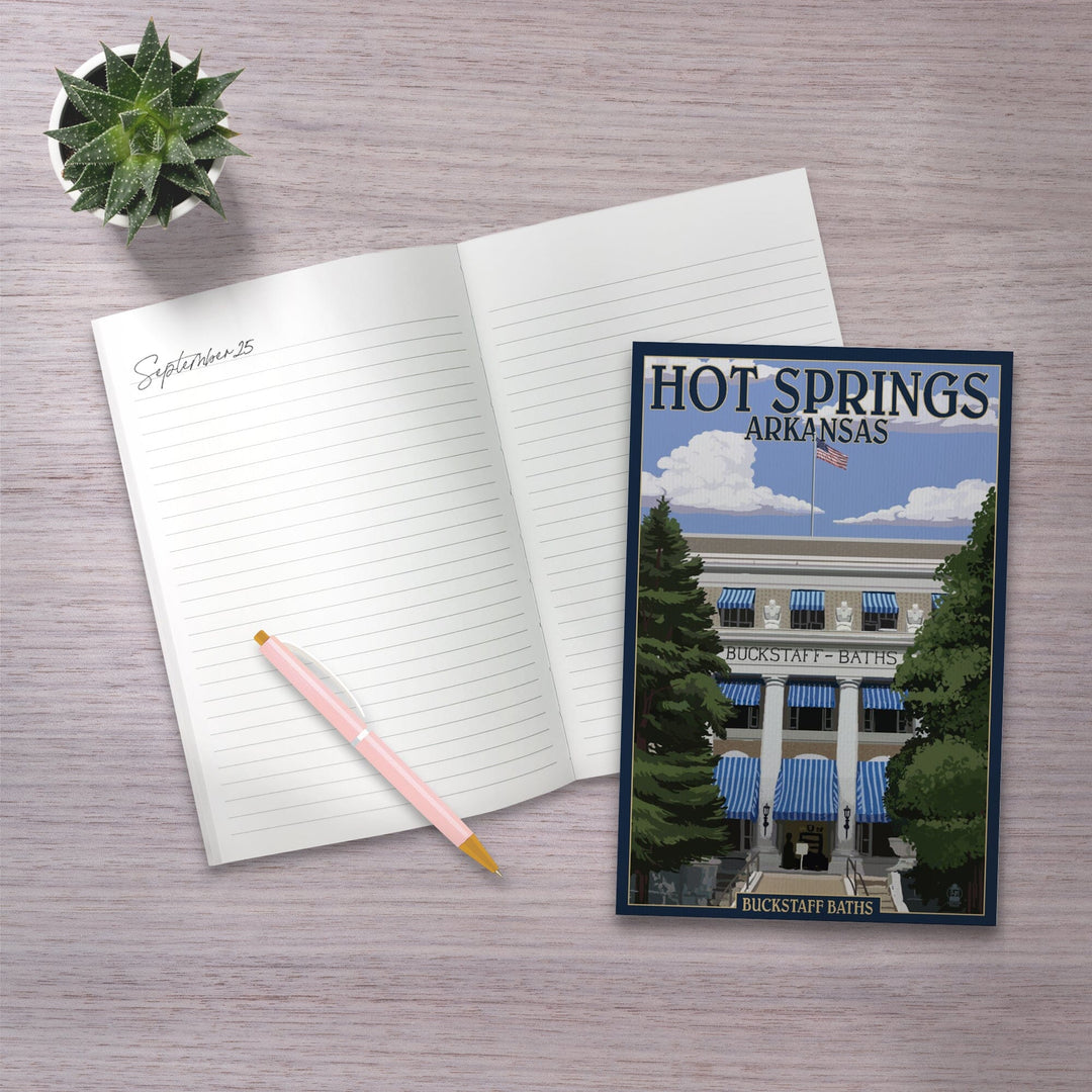 Lined 6x9 Journal, Hot Springs National Park, Arkansas, Buckstaff Bathhouse, Lay Flat, 193 Pages, FSC paper Home Lantern Press