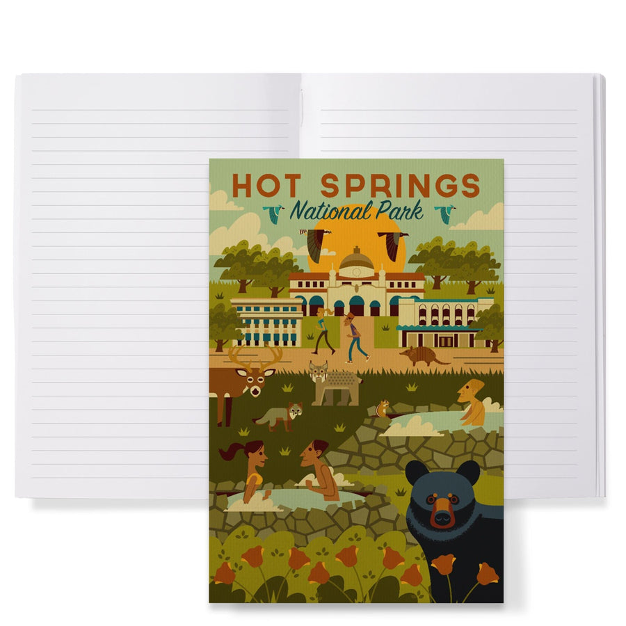 Lined 6x9 Journal, Hot Springs National Park, Arkansas, Geometric National Park Series, Lay Flat, 193 Pages, FSC paper Home Lantern Press