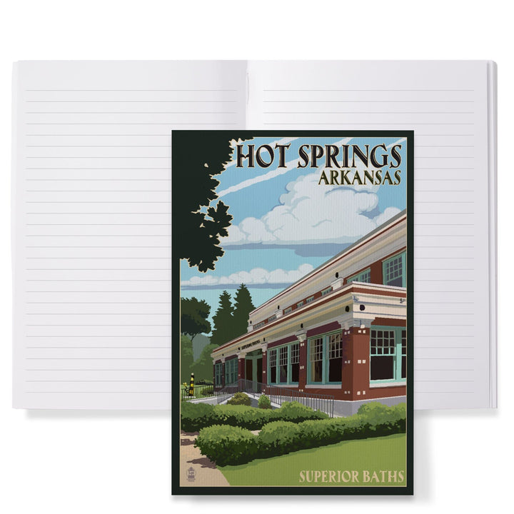 Lined 6x9 Journal, Hot Springs National Park, Arkansas, Superior Baths, Lay Flat, 193 Pages, FSC paper Home Lantern Press