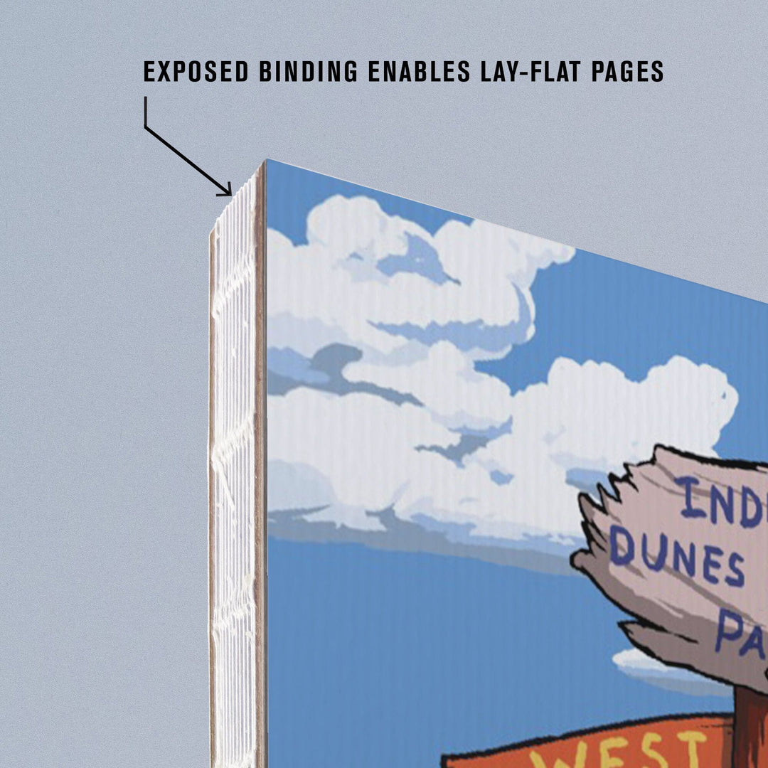 Lined 6x9 Journal, Indiana Dunes National Park, Indiana, Beach Destination Signpost, Lay Flat, 193 Pages, FSC paper Home Lantern Press