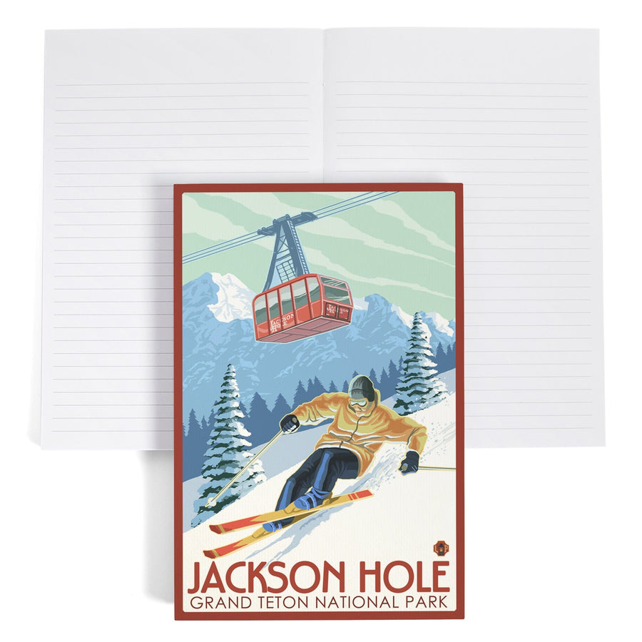Lined 6x9 Journal, Jackson Hole, Wyoming, Grand Teton National Park, Skiing, Lay Flat, 193 Pages, FSC paper Home Lantern Press
