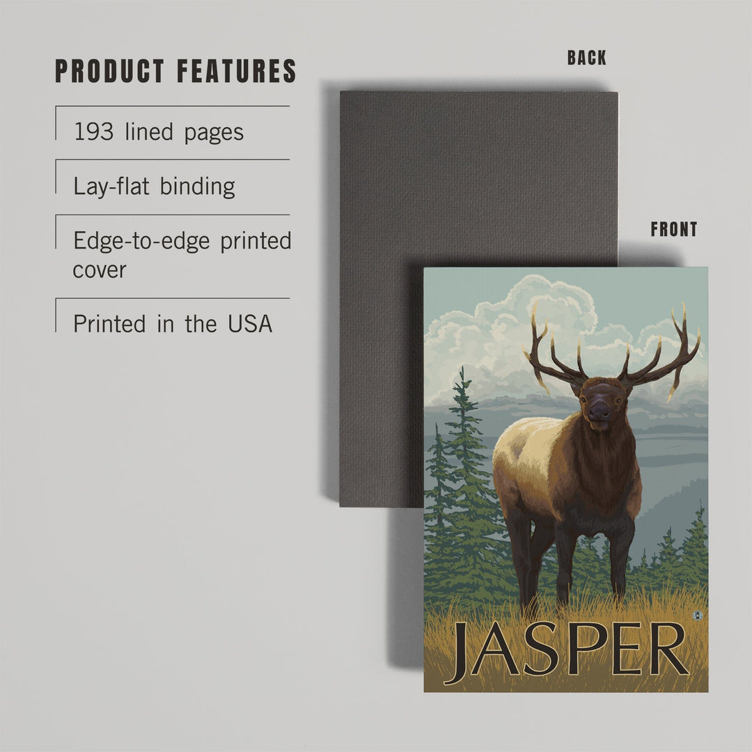 Lined 6x9 Journal, Jasper National Park, Canada, Elk Scene, Lay Flat, 193 Pages, FSC paper Home Lantern Press