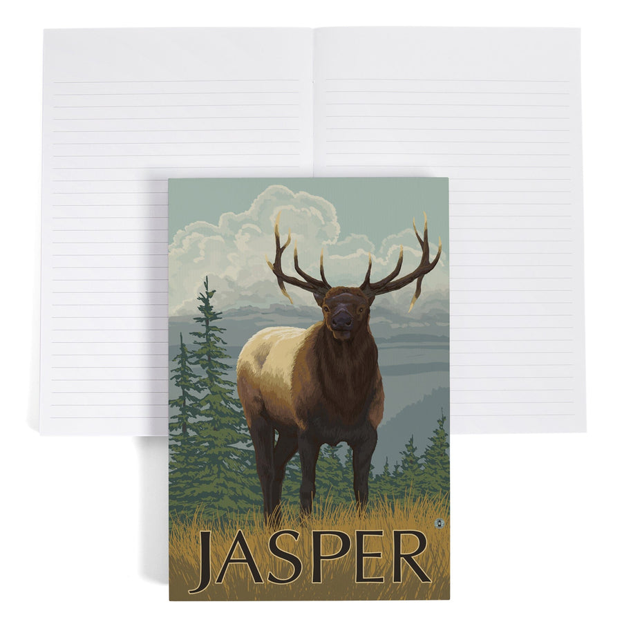 Lined 6x9 Journal, Jasper National Park, Canada, Elk Scene, Lay Flat, 193 Pages, FSC paper Home Lantern Press
