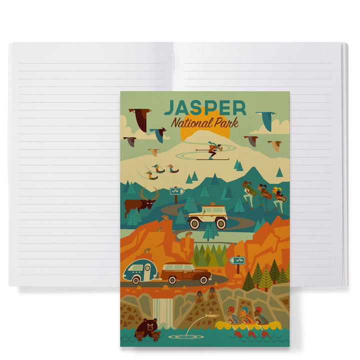 Lined 6x9 Journal, Jasper National Park, Canada, Geometric, Lay Flat, 193 Pages, FSC paper Home Lantern Press