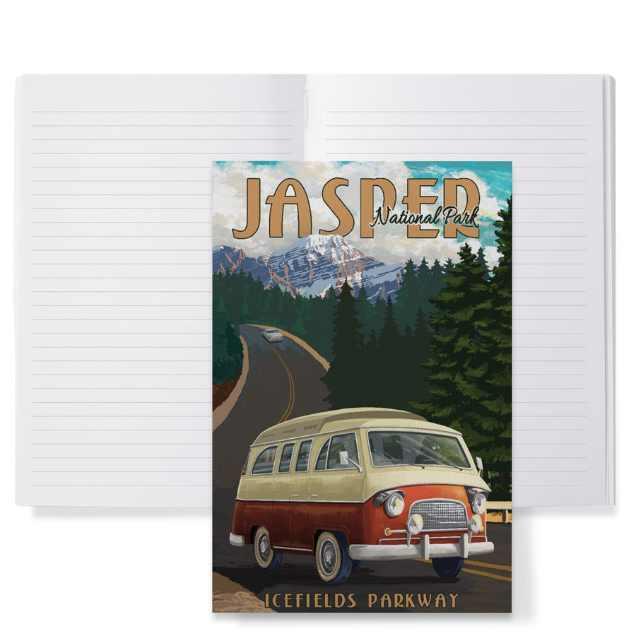 Lined 6x9 Journal, Jasper National Park, Canada, Icefields Parkway, Camper Van, Lay Flat, 193 Pages, FSC paper Home Lantern Press