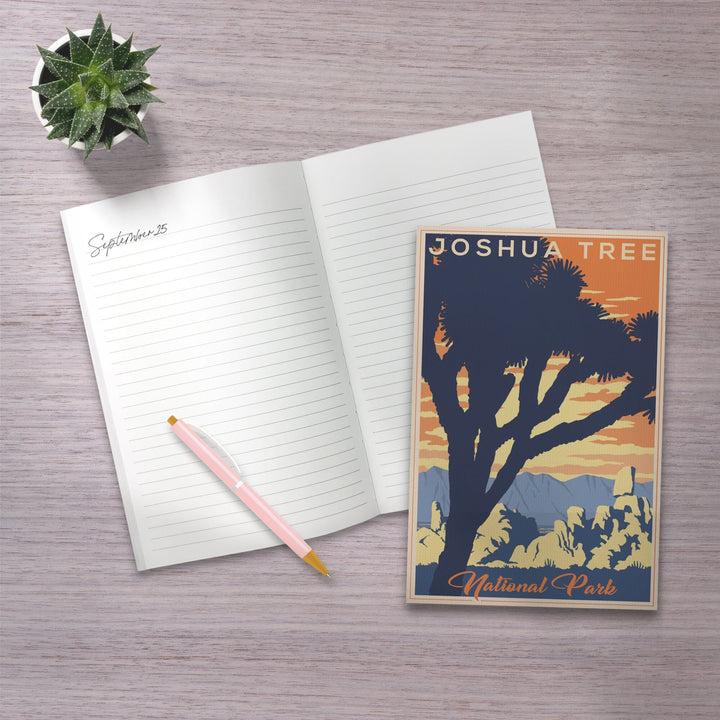 Lined 6x9 Journal, Joshua Tree National Park, California, Lithograph, Lay Flat, 193 Pages, FSC paper Home Lantern Press