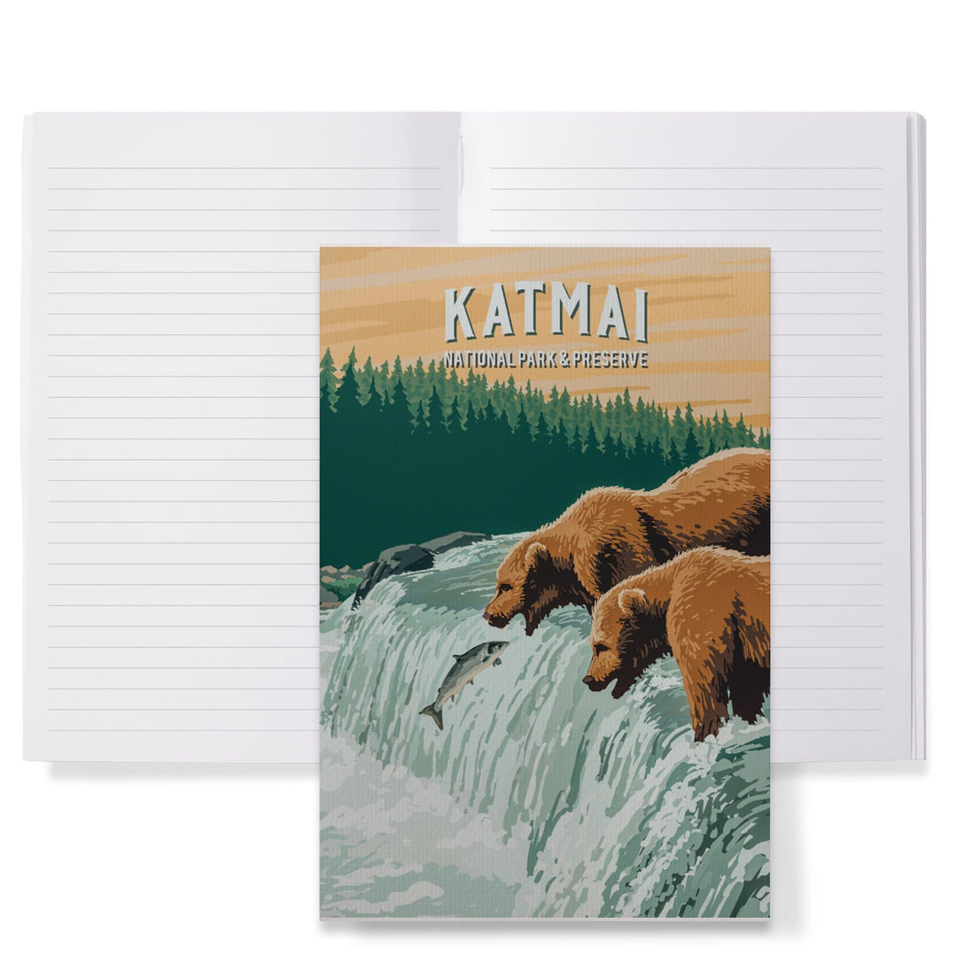 Lined 6x9 Journal, Katmai National Park, Alaska, Painterly National Park Series, Lay Flat, 193 Pages, FSC paper Home Lantern Press