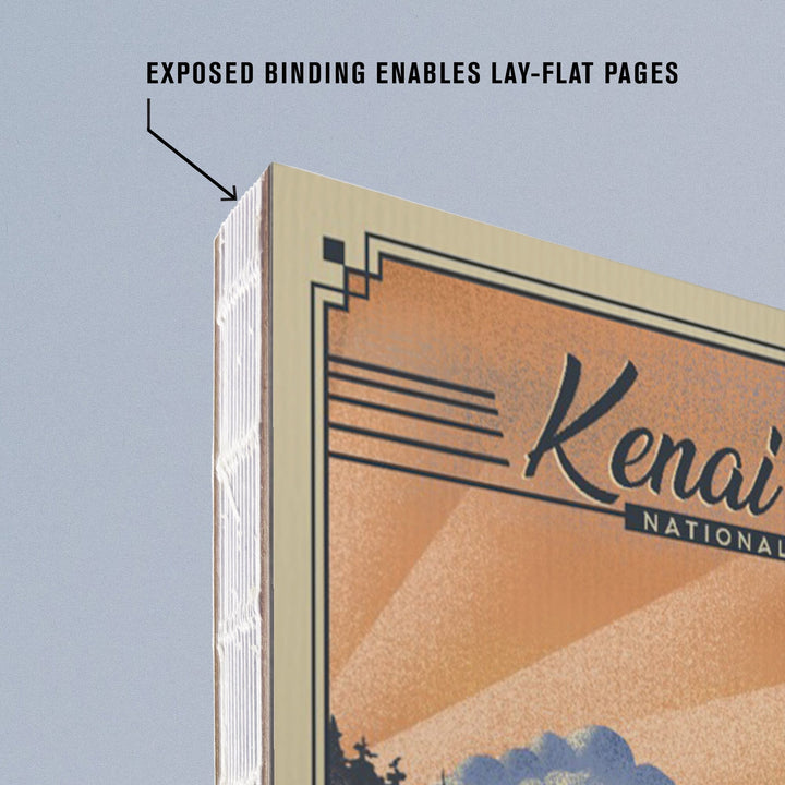 Lined 6x9 Journal, Kenai Fjords National Park, Alaska, Lithograph Park Series, Tufted Puffins, Lay Flat, 193 Pages, FSC paper Home Lantern Press