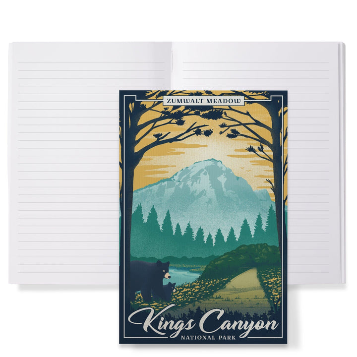 Lined 6x9 Journal, Kings Canyon National Park, California, Lithograph National Park Series, Zumwalt Meadow, Lay Flat, 193 Pages, FSC paper Home Lantern Press