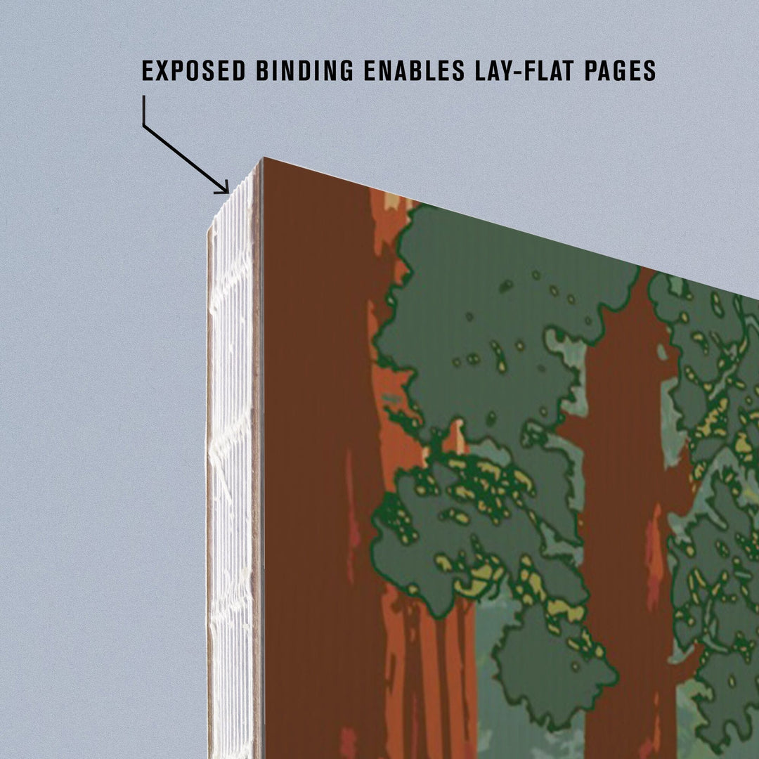Lined 6x9 Journal, Kings Canyon National Park, California, Redwood Forest View, Sequoias and Tent Press, Lay Flat, 193 Pages, FSC paper Home Lantern Press