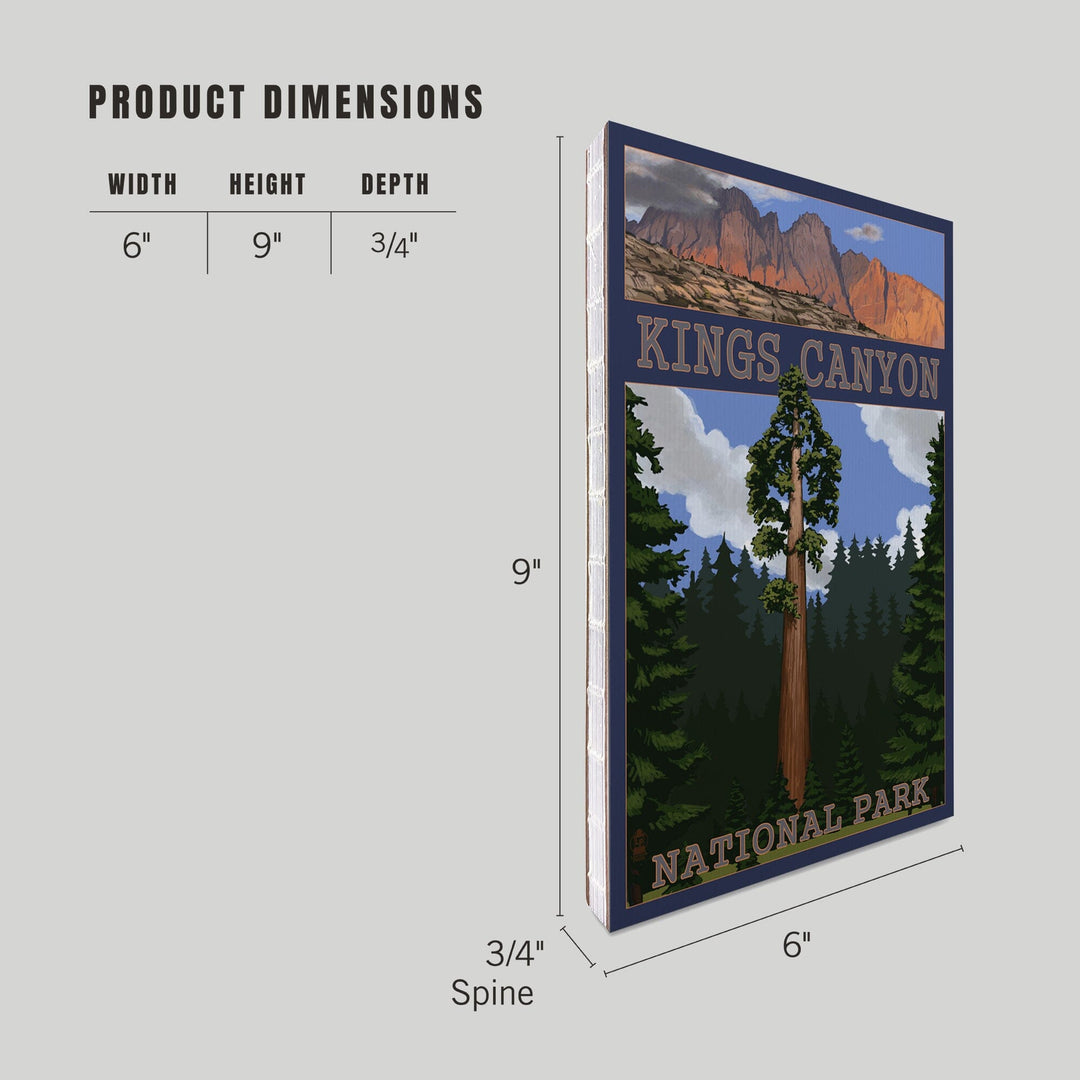 Lined 6x9 Journal, Kings Canyon National Park, California, Sequoia Tree and Mountain Range, Lay Flat, 193 Pages, FSC paper Home Lantern Press