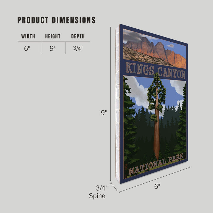 Lined 6x9 Journal, Kings Canyon National Park, California, Sequoia Tree and Mountain Range, Lay Flat, 193 Pages, FSC paper Home Lantern Press