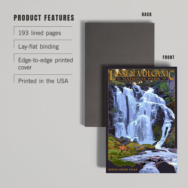 Lined 6x9 Journal, Lassen Volcanic National Park, California, Kings Creek Falls, Lay Flat, 193 Pages, FSC paper Home Lantern Press