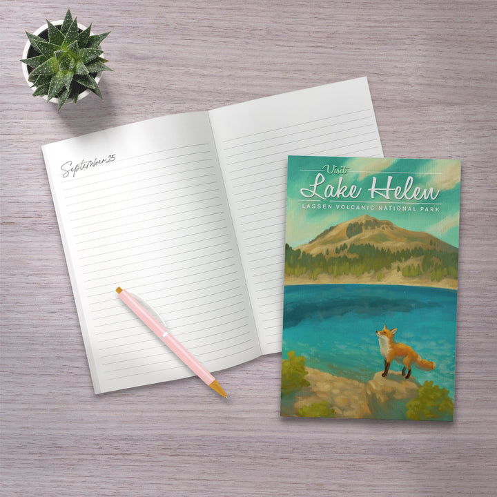 Lined 6x9 Journal, Lassen Volcanic National Park, California, Lake Helen, Oil Painting, Lay Flat, 193 Pages, FSC paper Home Lantern Press