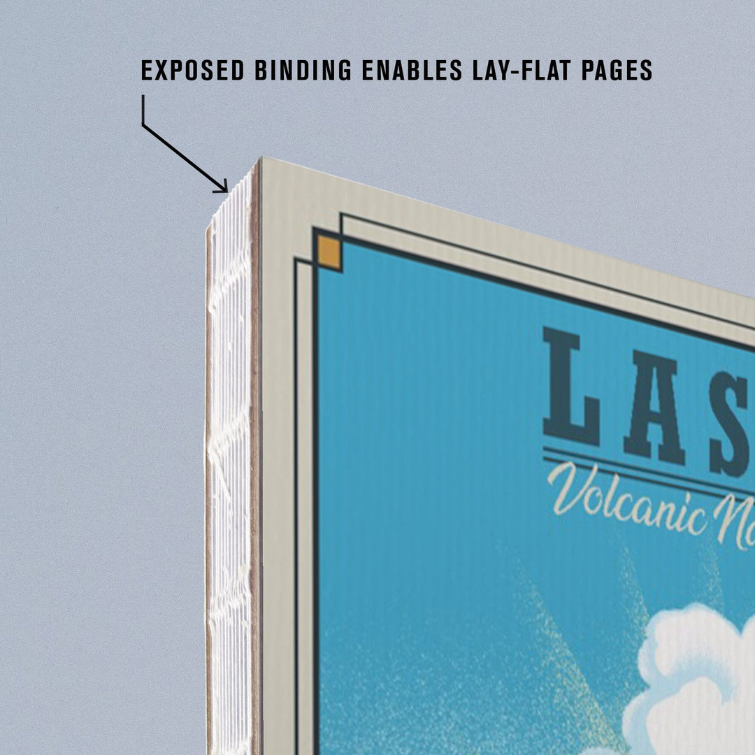 Lined 6x9 Journal, Lassen Volcanic National Park, California, Lithograph National Park Series, Lay Flat, 193 Pages, FSC paper Home Lantern Press