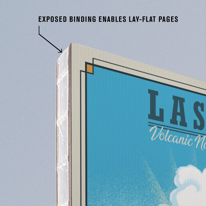 Lined 6x9 Journal, Lassen Volcanic National Park, California, Lithograph National Park Series, Lay Flat, 193 Pages, FSC paper Home Lantern Press