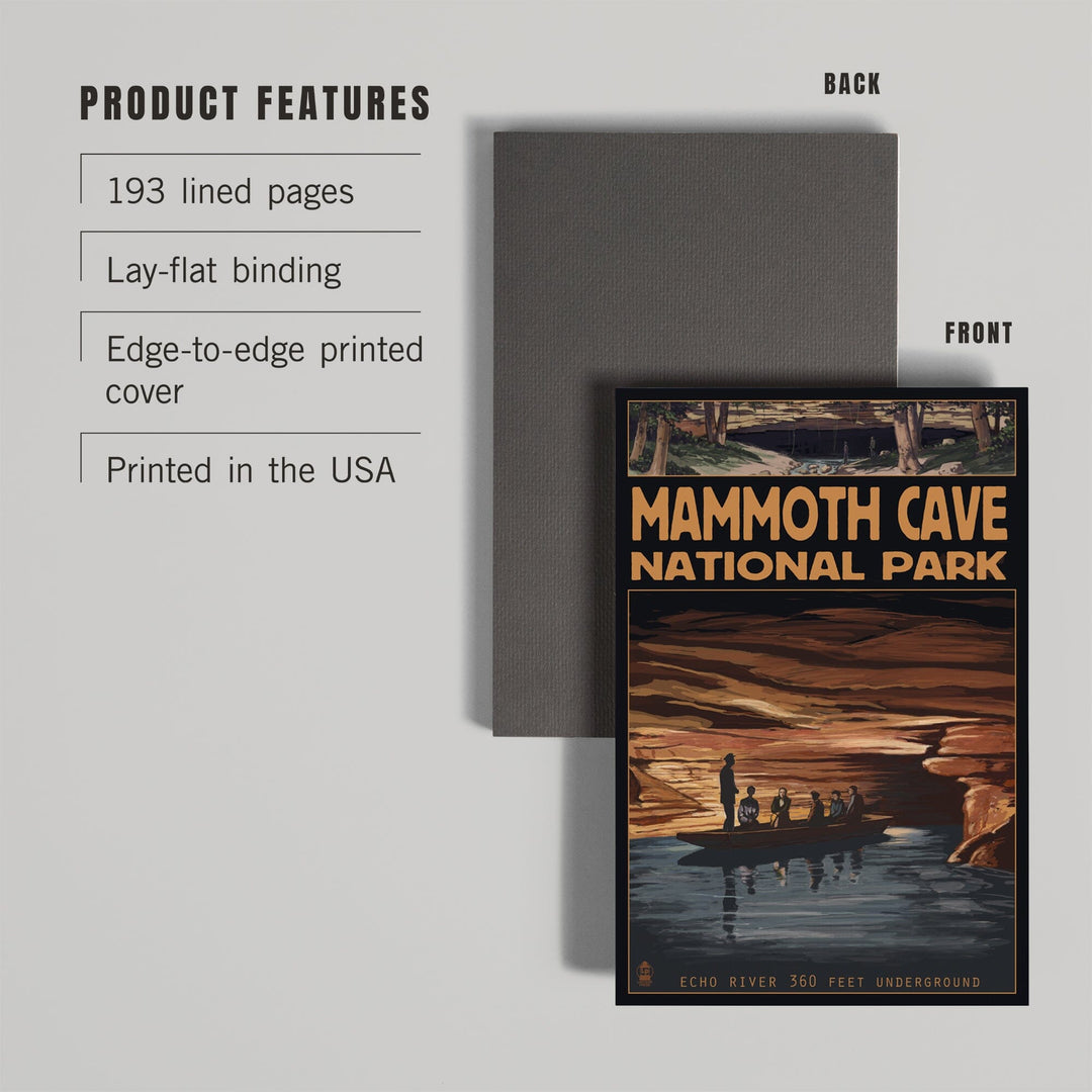 Lined 6x9 Journal, Mammoth Cave National Park, Kentucky, Echo River, Lay Flat, 193 Pages, FSC paper Home Lantern Press